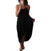 Women's Summer Plain Sleeveless Slip Maxi Dress Casual Holiday Baggy Sundress