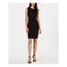 CALVIN KLEIN Womens Black Lace Printed Sleeveless Jewel Neck Above The Knee Body Con Evening Dress Size 4