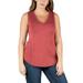 24seven Comfort Apparel V Neck Sleeveless Rounded Hemline Plus Size Top, P0112070, Made in USA