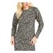 MICHAEL KORS Womens Black Leopard Print Long Sleeve Crew Neck Above The Knee Body Con Evening Dress Size XXS