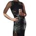 BELUPAI Women'S 2021 New Sexy Big Backless Printed Woolen Knit Vest Dress Long Skirt (Black S)