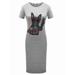 Womens Fashion Animal Printed Short Sleeve Midi Dress Casual Slim Sundress