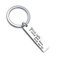 Rinhoo Letters Engraved Drive Safe Personalized Custom Keyring Stainless Steel Car Key Ring Husband Boyfriend Gift Keychain