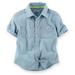 Carters Baby Clothing Outfit Boys Short Sleeve Chambray Denim Button-Front Shirt