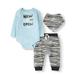 Miniville Baby Boys Long Sleeve Bodysuit, Jogger Pants & Bandana Bib, 3-Piece Outfit Set