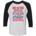 Women's 4th Of July Raglan â€œOne Nation Under The Influence Intoxicated With Liquor...â€� X-Small, White/Black