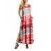 Summer Nightshirt for Women Sleeveless Round Neck Tie Dye Sleepdress Side Split Loose Baggy Dress