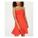 TEEZE ME Womens Orange Sleeveless Strapless Above The Knee Fit + Flare Cocktail Dress Size 13\14