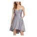 BLONDIE Womens Silver Sleeveless Sweetheart Neckline Short Fit + Flare Formal Dress Size 0