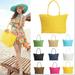 Women Straw Weaving Summer Beach Tote Bag Purse Handbag Shopping Bag Zippered Bag