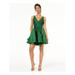 BLONDIE Womens Green Zippered Short Sleeve Sweetheart Neckline Mini Fit + Flare Formal Dress Size 11