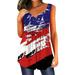 Mchoice Summer Casual Tank Tops Loose Star Stripe USA Flag Blouse Independence Day T-Shirt 4th of July Patriotic Tee Tops