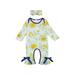 ZIYIXIN Newborn Baby Girls 2-piece Outfit Set Long Sleeve Floral Print Jumpsuit+Headband Set for Kids Girls