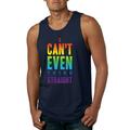 I Can't Even Think Straight Gay Pride in LGBT Mens LGBT Pride Graphic Tank Top, Navy, 2XL