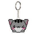 Winnereco Bead Cross Stitch Stamped Needlework DIY Cartoon Cat Keychain Kit (SMX-070)