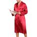 Suanret Men's Pajamas Bathrobe Long Sleeve Sleepwear Solid Color Homewear Robe