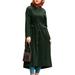 ZANZEA Women Winter Muslim Kaftan Solid Baggy Loose Trench Outwear Stand Up Collar Long Coat