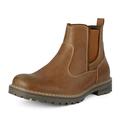 Bruno Marc Mens Chelsea Desert Ankle Boots Casual Faux Leather Plain Toe Slip On Boots ENGLE-03 BROWN Size 9