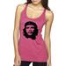 Che Guevara Face Sihouette Famous People Tri-Blend Racerback Tank Top, Vintage Pink, Large