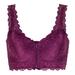 Fashion Women Bra Front Closure Solid Sexy Comfort Gather Cute Lace Update Plus Size Tank Bra Ladies Soft Breathable Zip Bra