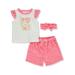 Duck Duck Goose Baby Girls' Love 3-Piece Shorts Set Outfit (Infant)