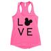 Funny Disney Trip Flowy Tank Top - Vacation Gym Shirt â€œLove Disneyâ€� Funny Threadz Small, Heather Pink