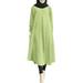 ZANZEA Womens Dresses Baggy Muslim Solid Kaftan Abaya Casual Dress