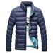 Winter Jacket Men Fashion Stand Collar Male Parka Jacket Mens Solid Thick Jackets and Coats Man Winter Parkas M-4XL Royal Blue XXXL