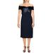 Lauren Ralph Lauren Womens Criss Cross Front Ruched Midi Dress