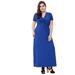STYLEWORD Women's Plus Size Twist Front A-Line Long Dress Solid Color XL-4XL