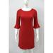 Big Boy Plain Formal Ladies Party Dress [3/4 Sleeve - Red - 4]