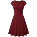 Sexy Dance Women 1950s Vintage Party Dress Summer Solid Color V Neck Wrap Dress Casual Swing Dress