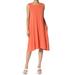 TheMogan Women's S~3X Sleeveless Crew Neck Knee Length Pocket Jersey A-Line Dress