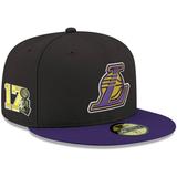 Los Angeles Lakers New Era 17-Time Champions Side Patch 59FIFTY Fitted Hat - Black/Purple