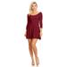 Womens Casual Short and 3/4 Sleeve Fit and Flare A Line Skater Dress Reg and Plus Size
