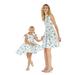 Matching Hawaiian Luau Mother Daughter Vintage Fit and Flare Dresses in Tropical Patterns