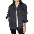 Unisex Sherpa-Lined Denim Jacket - BLACK DENIM/ BLK - 2XL