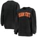 Women's Pressbox Black Oregon State Beavers Comfy Cord Vintage Wash Basic Arch Pullover Sweatshirt