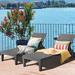Latitude Run® 75" Long Reclining Single Chaise Plastic in Black | 11 H x 23 W x 75 D in | Outdoor Furniture | Wayfair
