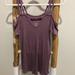 American Eagle Outfitters Tops | American Eagle Aeo Soft & Sexy Cutout Tee | Color: Purple | Size: S