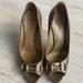 Gucci Shoes | Gucci Peep Toe Pump Heels Shoes | Color: Brown/Gold | Size: 8.5