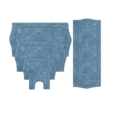 Waterford 5 Piece Set Bath Rug Collection by Home Weavers Inc in Blue
