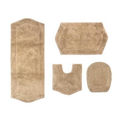 Waterford 4-Pc. Set Bath Rug Collection With Lid Cover by Home Weavers Inc in Linen