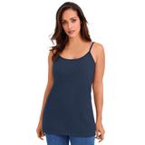 Plus Size Women's Cami Top with Adjustable Straps by Jessica London in Navy (Size 12)