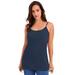 Plus Size Women's Stretch Cotton Cami by Jessica London in Navy (Size 12) Straps