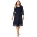 Plus Size Women's Lace Fit & Flare Dress by Jessica London in Navy (Size 22 W)