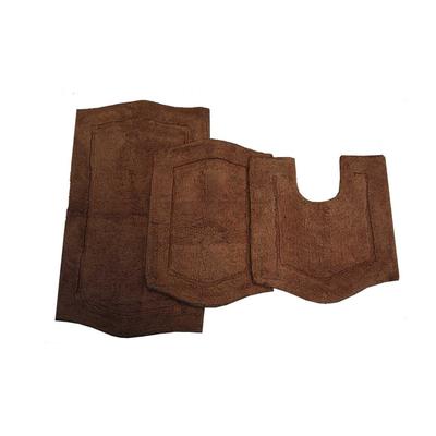 Waterford 3-Pc. Set Bath Rug Collection by Home Weavers Inc in Chocolate