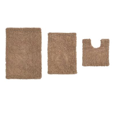 Fantasia 3 Piece Set Bath Rug Collection by Home Weavers Inc in Linen