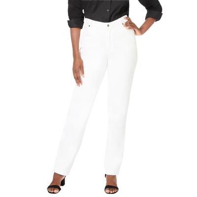 Plus Size Women's Classic Cotton Denim Straight-Leg Jean by Jessica London in White (Size 20 W) 100% Cotton