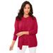 Plus Size Women's Fine Gauge Cardigan by Jessica London in Classic Red (Size 14/16) Sweater
